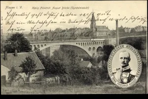 Ak Plauen Vogtland, King Friedrich August Bridge, Syratalviaduct (b/w photo) Ak Plauen Vogtland, King Friedrich August Bridge, Syratalviaduct (b/w photo)