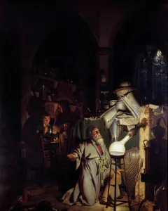 Alchemist tempting to discover the philosophical stone Painting by Joseph Wright Of Derby Alchemist tempting to discover the philosophical stone Painting by Joseph Wright Of Derby