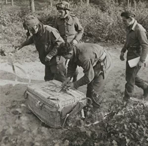 Air Supply Collection: Ammunition and supplies dropped to the troops at Arnhem, 18 September 1944 (b / w photo)