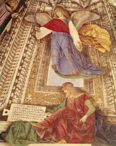 Amos and the Angel holding the pincers of the Passion of Christ, from the cupola Amos and the Angel holding the pincers of the Passion of Christ, from the cupola