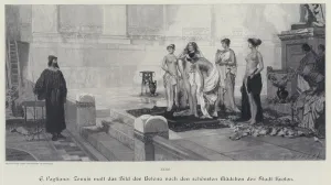 Ancient Greek artist Zeuxis choosing from the most beautiful women of the city of Crotone Ancient Greek artist Zeuxis choosing from the most beautiful women of the city of Crotone