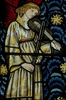 Images Dated 15th March 2007: Angel with a violin, stained glass window, 1869 (see also 54932 & 77951)