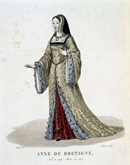 Anne De Bretagne 1477 1514 Collection: Anne de Bretagne - in 'Galerie francaise des femmes famaises', ill. Louis-Marie Lante, 1827