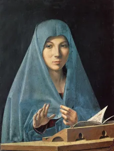 The Annunciation, 1474-75 (oil on panel) The Annunciation, 1474-75 (oil on panel)