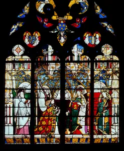 The Annunciation, from the Chapel of Jacques Coeur (stained glass) The Annunciation, from the Chapel of Jacques Coeur (stained glass)