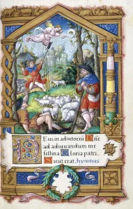 Annunciation to the Shepherds, from a Book of Hours made for Francois I, c Annunciation to the Shepherds, from a Book of Hours made for Francois I, c