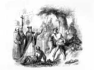 The Archbishop of Rouen in negotiation with Rollo the Viking to protect the city The Archbishop of Rouen in negotiation with Rollo the Viking to protect the city