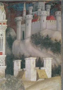 Detail of the architecture on the right of St. George and the Princess of Trebizond, c Detail of the architecture on the right of St. George and the Princess of Trebizond, c