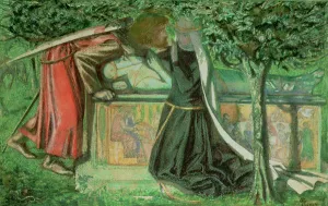 Arthur's Tomb: Sir Launcelot Parting from Guenevere, 1854 (pencil Arthur's Tomb: Sir Launcelot Parting from Guenevere, 1854 (pencil