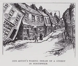 Our artist's waking dream of a street in Northwich (litho) Our artist's waking dream of a street in Northwich (litho)