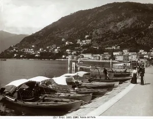 Harbour Prints: Print of View of the Harbour at Como