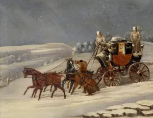 Coach and Four Print by English School (19th century)
