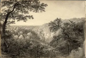 British Landscape Artwork Prints: The Greta (ink on paper)