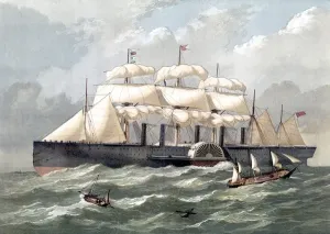 Isambard Kingdom Brunel Design Prints: Representation of the British ship Great Eastern, first giant liner