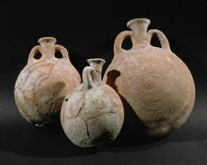 Ancient Middle East Art Prints: Three Pilgrim flasks