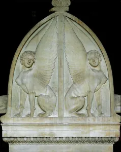 Ancient Greek Sculpture Prints: Two winged sphinxes