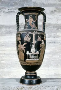 Ancient Greek Amphora Prints: Python (amphora) with the birth of Venus in egg by Leda