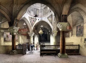 Interior of St. Helena Chapel Print, Jerusalem Engraving