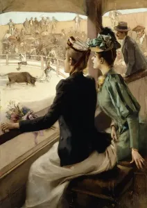 At The Bullfight, Oil on Panel Print (46.4x33 cm)