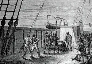 Great Eastern Ship Prints: The Great Eastern used during the creation of the Atlantic Telegraph, 1850