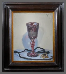 Colourful Oil On Canvas Prints: The Ruby Glass, Signed and dated upper right, 1919 (oil on canvas board)