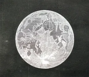 Ancient Astronomical Maps Prints: A map of the moon based on observations