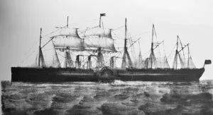 Great Eastern Steam Ship Prints: Currier & Ives Illustration 19th Century. The Mammoth iron steam ship