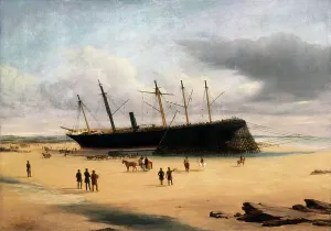 Isambard Kingdom Brunel Design Prints: SS Great Britain Ashore in Dundrum Bay, Ireland, 1846 (oil on canvas)