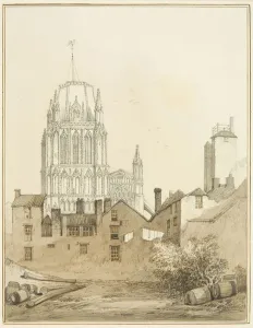 Bristol City Landmarks Prints: Redcliffe Church and part of Redcliffe Hill with the Shot Tower (w / c on paper)