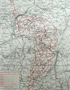 World War 1 Maps Prints: Map showing the development of the battle of the Somme