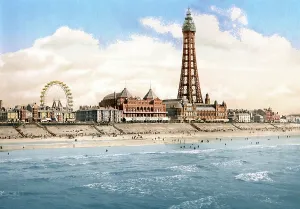 UK Landmarks Prints: Blackpool Tower and North Pier