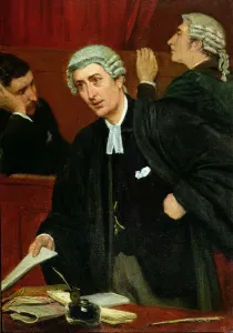 Print of The Barrister oil on canvas