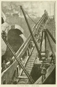 Iconic British Landmarks Prints: Building of Tower Bridge over Thames river