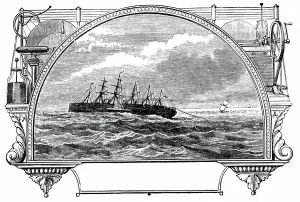 Great Eastern Ship Prints: The Great Eastern used during the creation of the Atlantic Telegraph, 1850