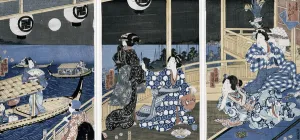 An Autumn Moon over Fukagawa (the pleasure district), from the series 'Azuma Genji' An Autumn Moon over Fukagawa (the pleasure district), from the series 'Azuma Genji'