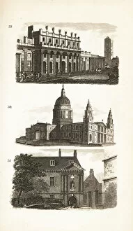 Ann And Jane Taylor Collection: The Bank of England, St Pauls Cathedral and the Blue-Coat School or Christs Hospital