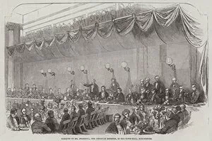 American Minister Collection: Banquet to Mr Ingersoll, the American Minister, in the Town-Hall, Manchester (engraving)