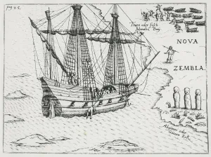 Barents ship at Nova Zembla, 1598 (engraving) Barents ship at Nova Zembla, 1598 (engraving)