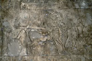 Bas relief with wagon, Necropolis of Tell el-Amarna, Egypt, Egyptian civilization Bas relief with wagon, Necropolis of Tell el-Amarna, Egypt, Egyptian civilization
