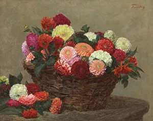 Basket of Dahlias; Panier de Dahlias, 1893 (oil on canvas) Basket of Dahlias; Panier de Dahlias, 1893 (oil on canvas)