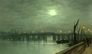 Battersea Bridge by Moonlight (oil on canvas) Battersea Bridge by Moonlight (oil on canvas)