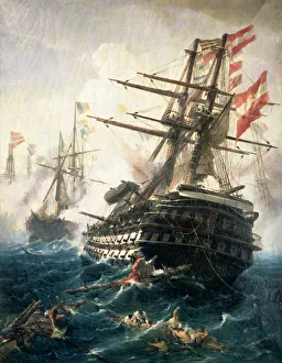 The Battle of Lissa, fought between the Austro-Hungarian Empire and Italy, in 1866 (oil on canvas) The Battle of Lissa, fought between the Austro-Hungarian Empire and Italy, in 1866 (oil on canvas)