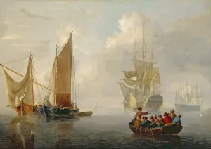 Becalmed off a Dutch Coastline (oil on panel) Becalmed off a Dutch Coastline (oil on panel)