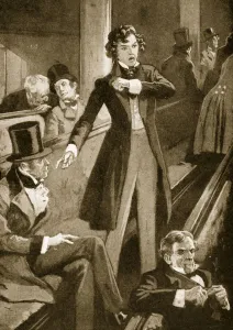 Benjamin Disraeli making his first speech in the House (litho) Benjamin Disraeli making his first speech in the House (litho)