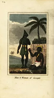 A Geographical Present Collection: Bijogos man and woman of Cazegut (Bissagos Islands, Guinea Bissau, West Africa), 1818