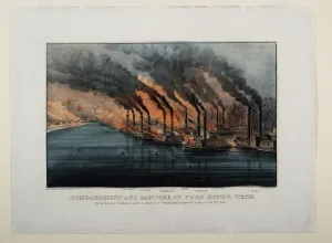 Bombardment and Capture of Fort Henry, Tenn, c.1862 (colour litho) Bombardment and Capture of Fort Henry, Tenn, c.1862 (colour litho)