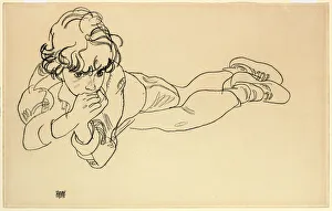 Boy Lying on His Stomach, 1918 (charcoal and pencil on paper) Boy Lying on His Stomach, 1918 (charcoal and pencil on paper)