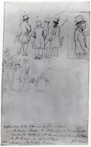 Builders and Surveyors at the rebuilding of the British Museum, 1844 (pencil on paper) Builders and Surveyors at the rebuilding of the British Museum, 1844 (pencil on paper)