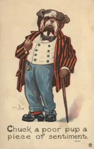 Bulldog dressed as a gentleman (colour litho) Bulldog dressed as a gentleman (colour litho)