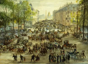 A Busy Boulevard, 1877 (watercolour, gouache and pen and brown ink) A Busy Boulevard, 1877 (watercolour, gouache and pen and brown ink)